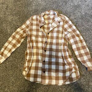 JCrew Plaid Brown and White Shacket